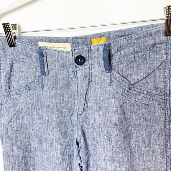 Pilcro And The Letterpress Womens Blue Flat Front Pockets Wide Leg Pants Size 02 - Picture 3 of 8